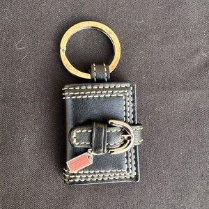 🕷️ Coach Black Leather Keychain Picture  Charm 🕷️